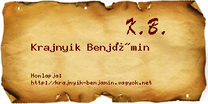 Krajnyik Benjámin névjegykártya